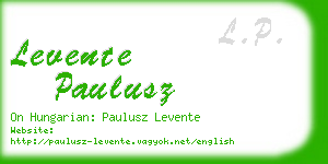 levente paulusz business card